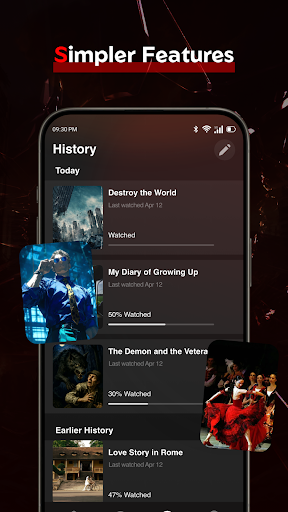 Fovo history screen